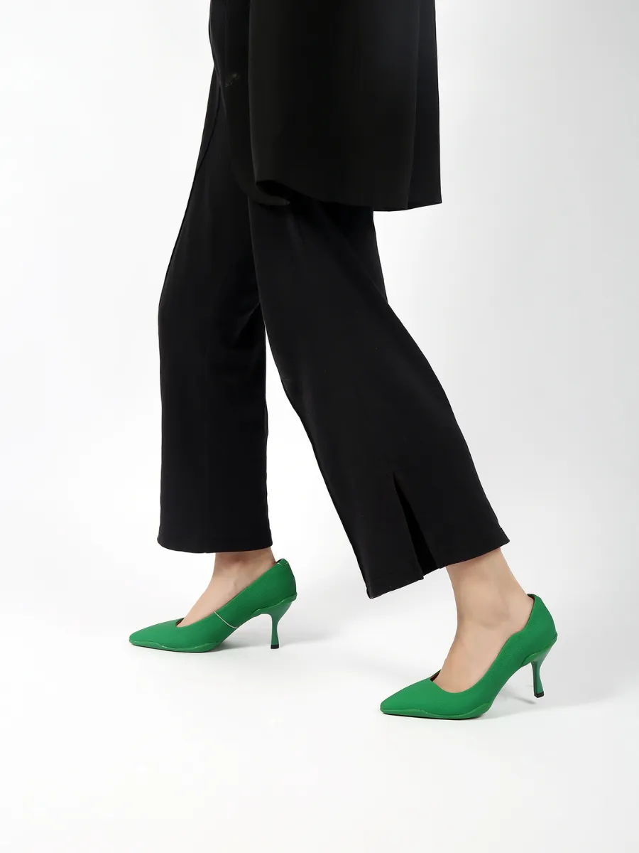 Caspere Green Leather Stilettos