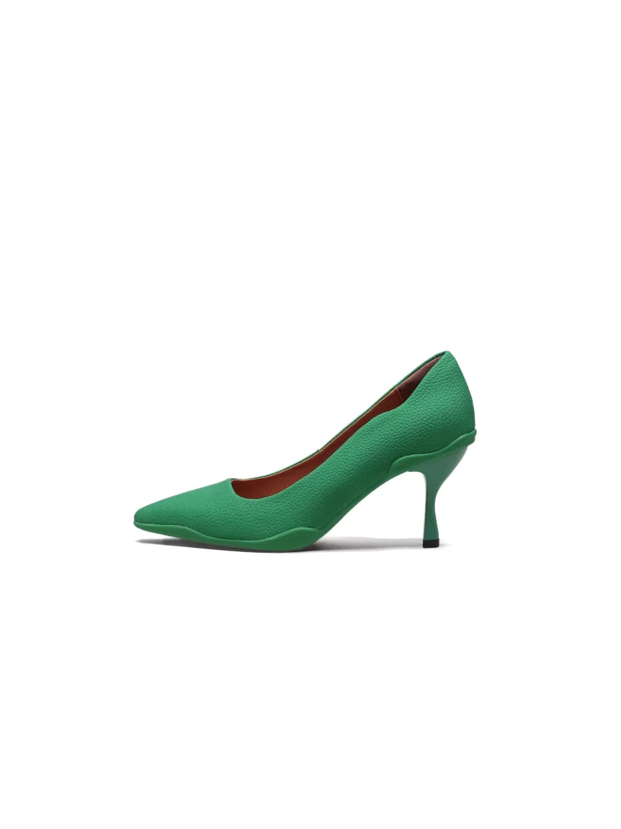 Caspere Green Leather Stilettos