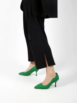 Caspere Green Leather Stilettos