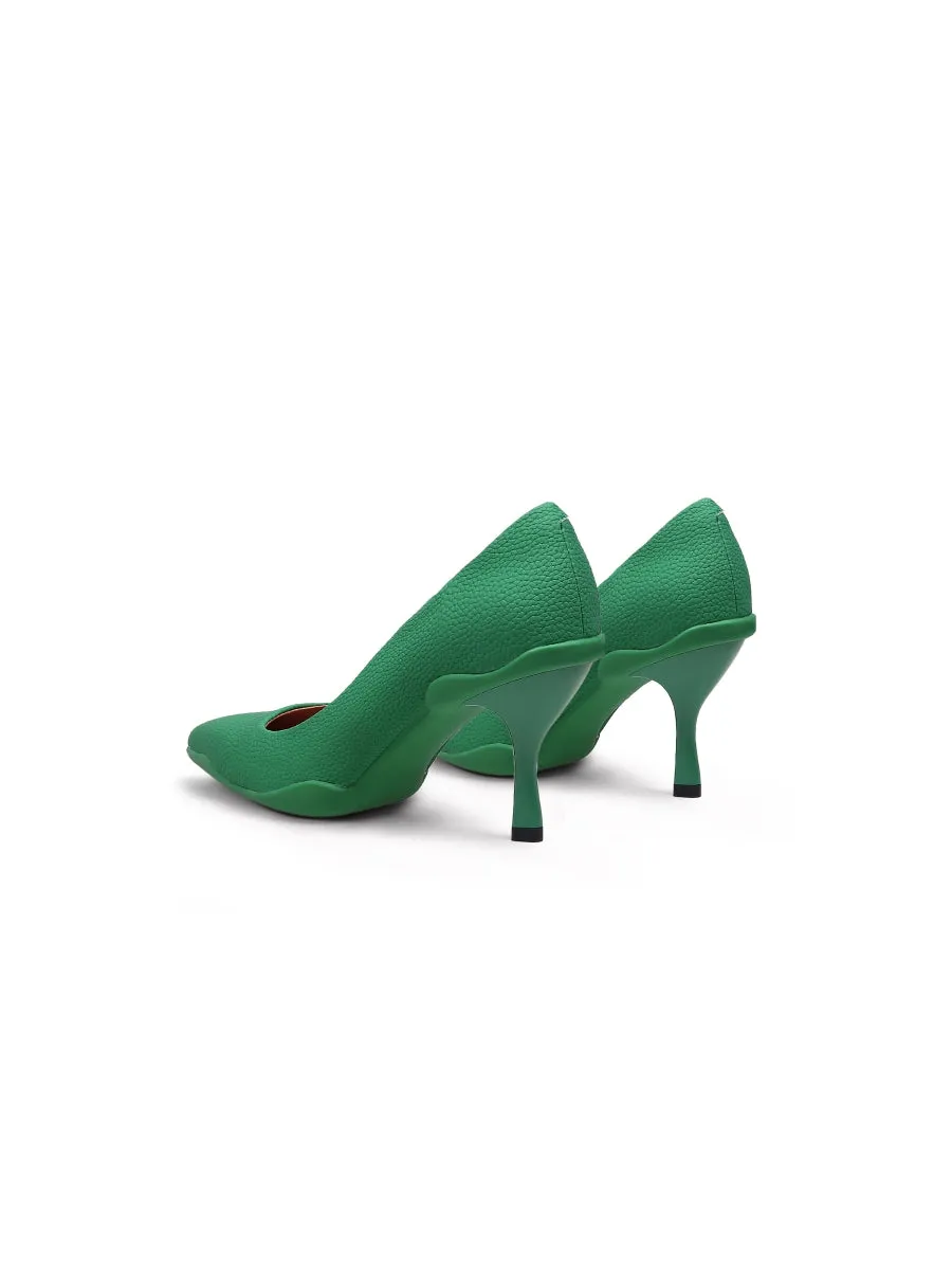 Caspere Green Leather Stilettos