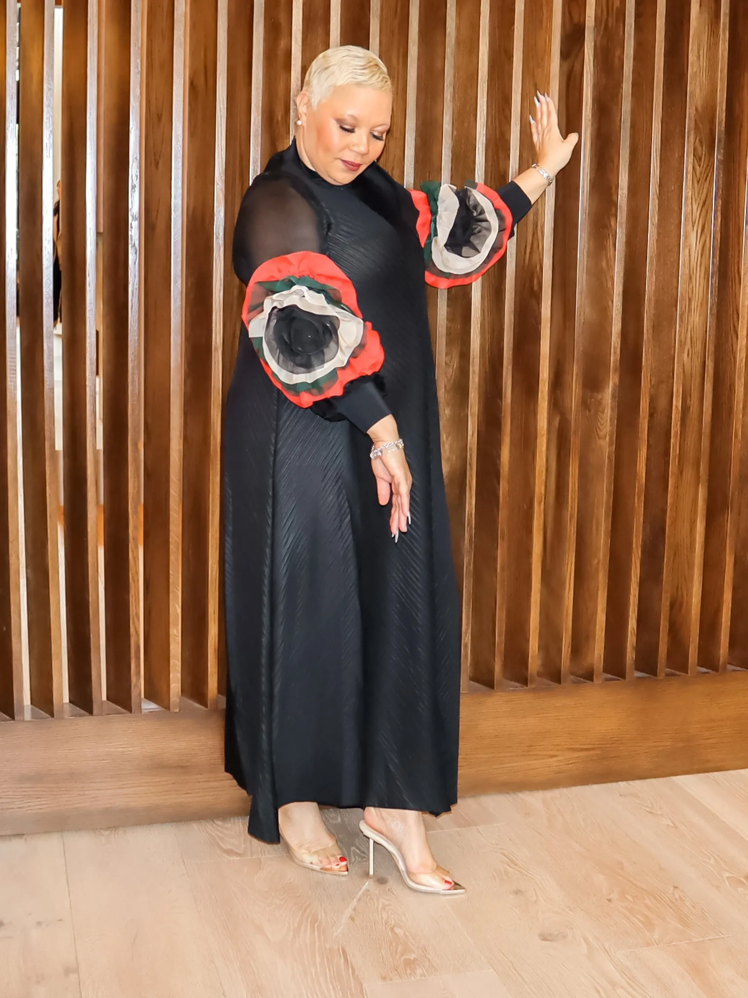 Cece Dress (Black- Rose)