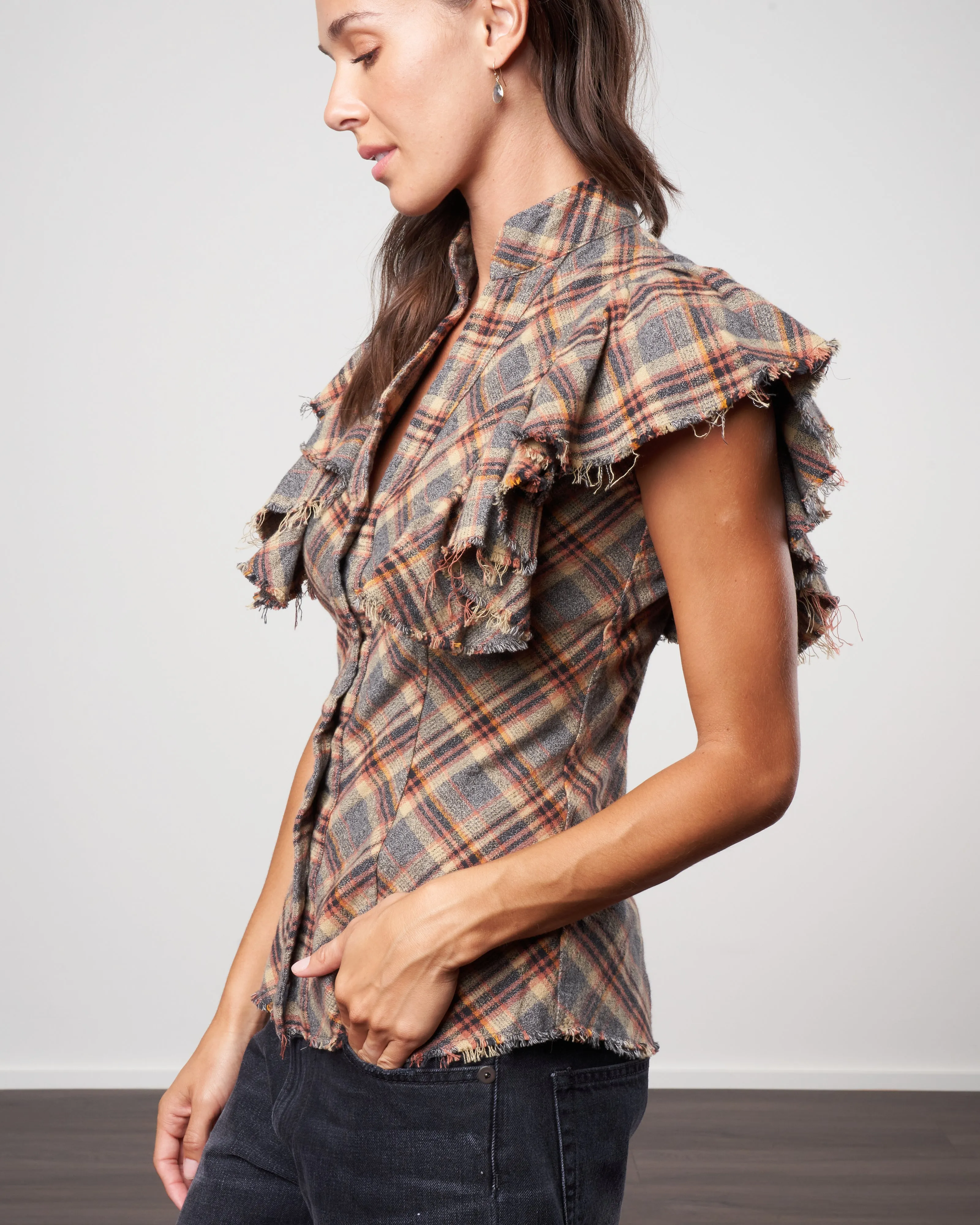 charlotte flannel shirt - pumpkin