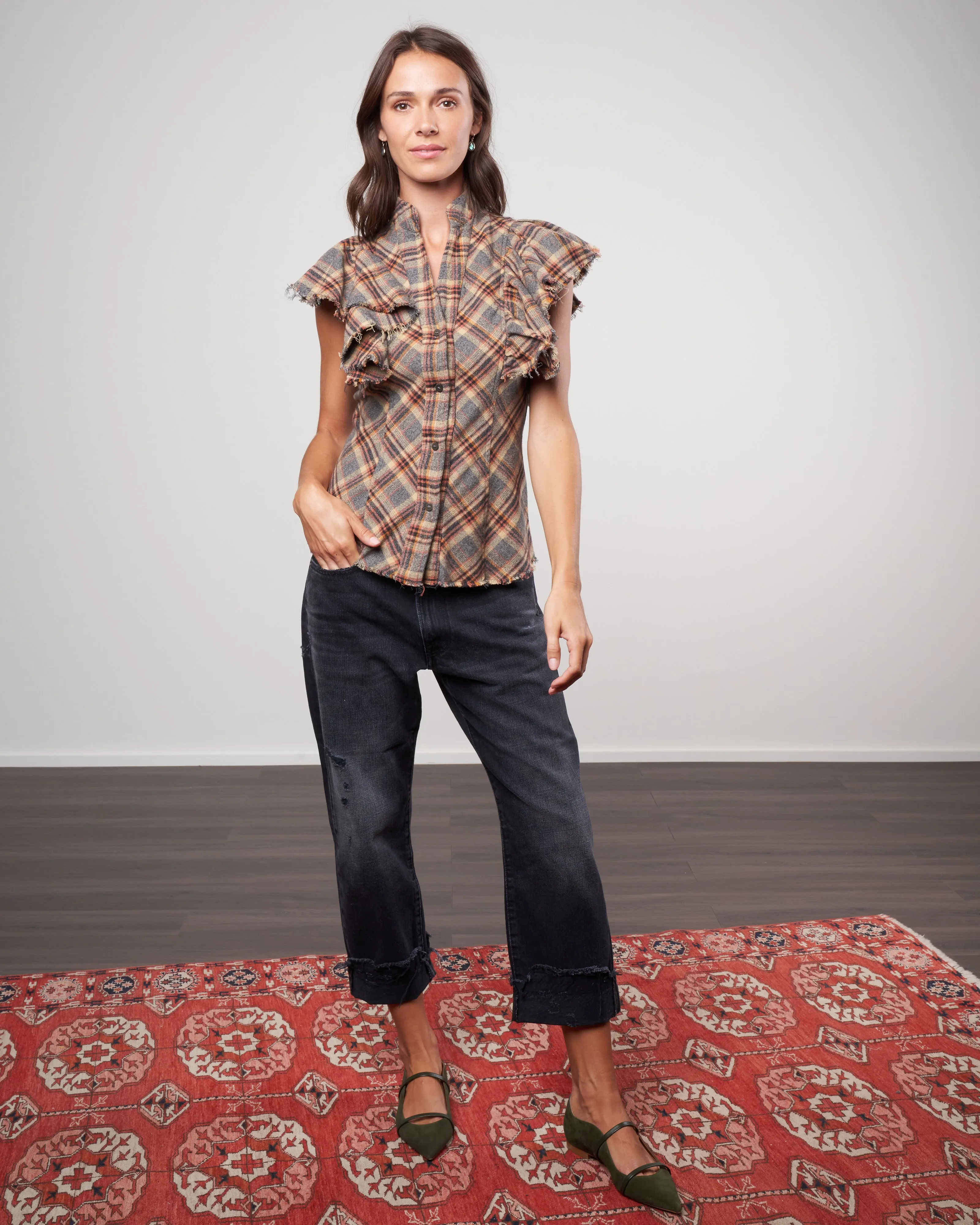 charlotte flannel shirt - pumpkin