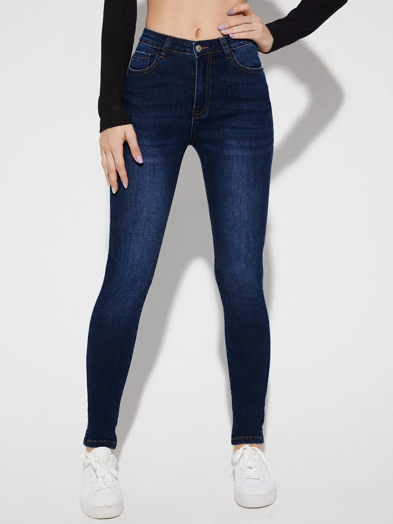 Cherry Vibes: Jeans pitillo de cintura alta para mujer