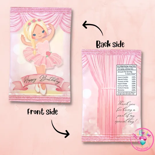 Chip Bag Digital Download - Blonde Ballerina Birthday
