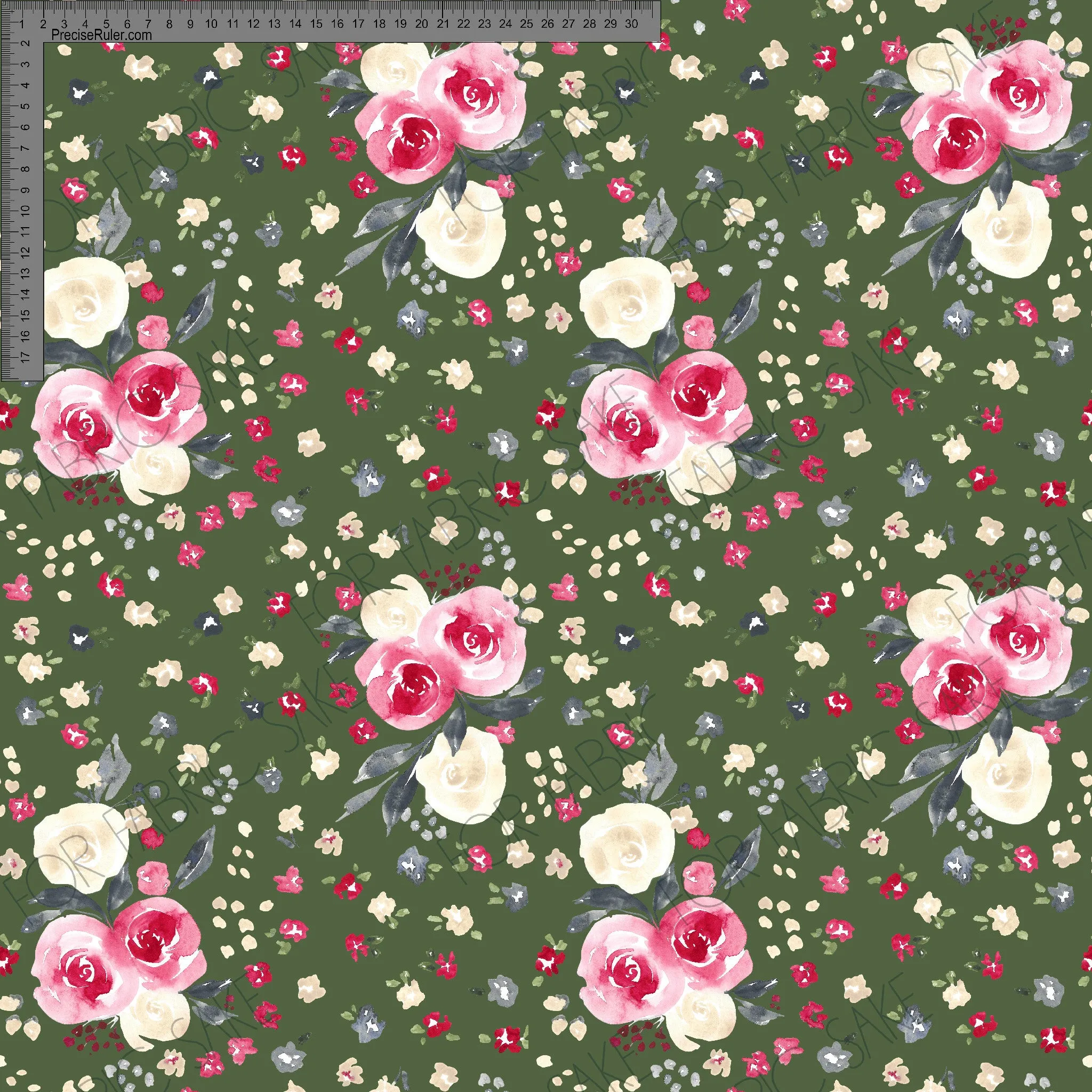 Christmas Floral Green- Ashleigh Fish - Custom Pre Order