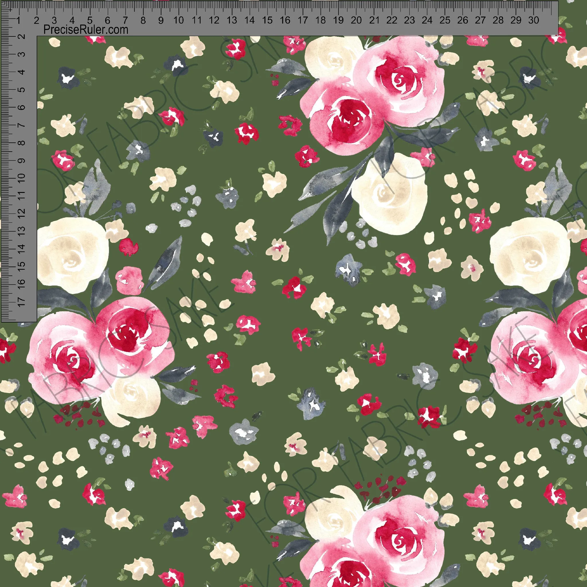 Christmas Floral Green- Ashleigh Fish - Custom Pre Order