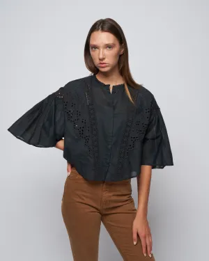 claris blouse - black