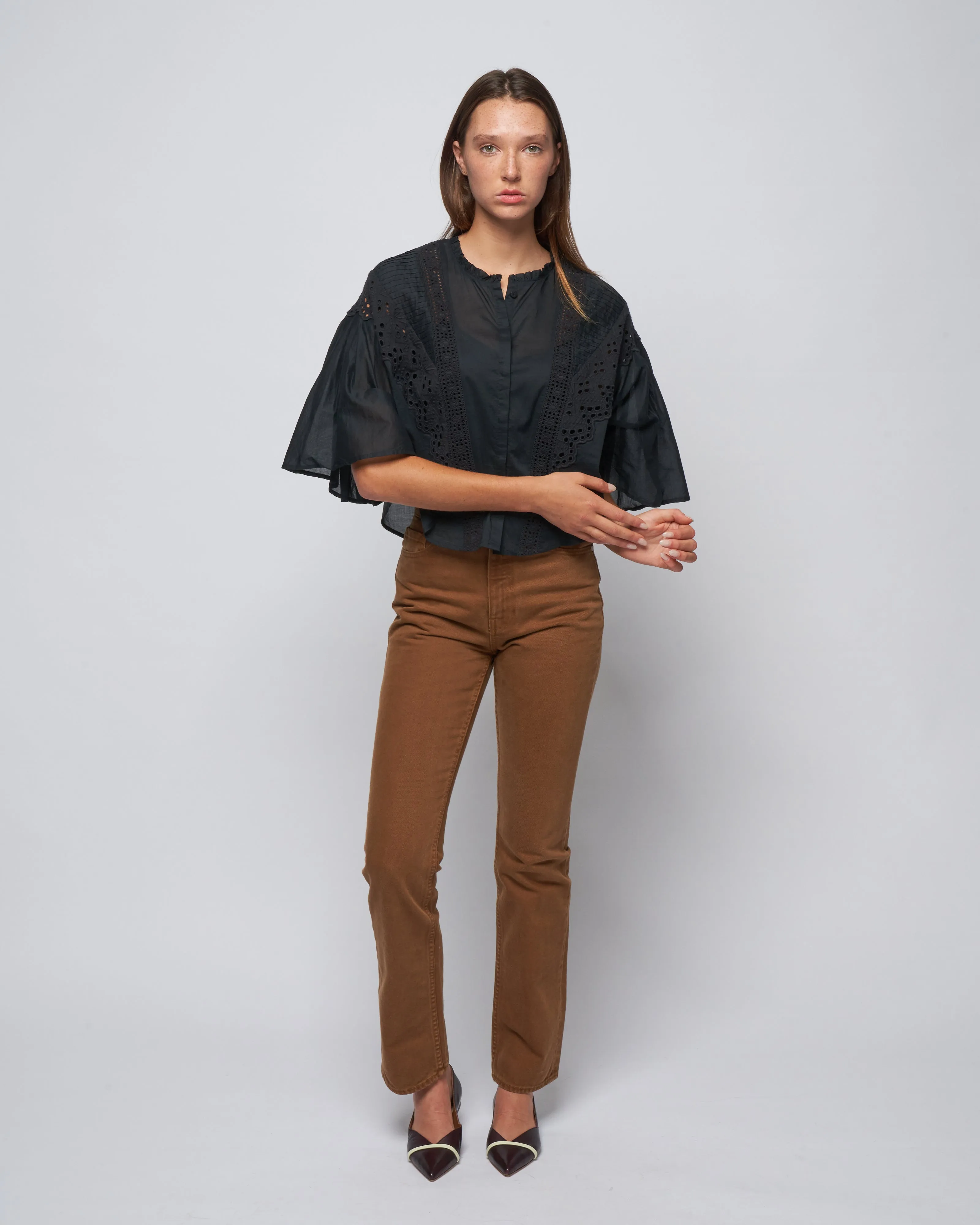 claris blouse - black