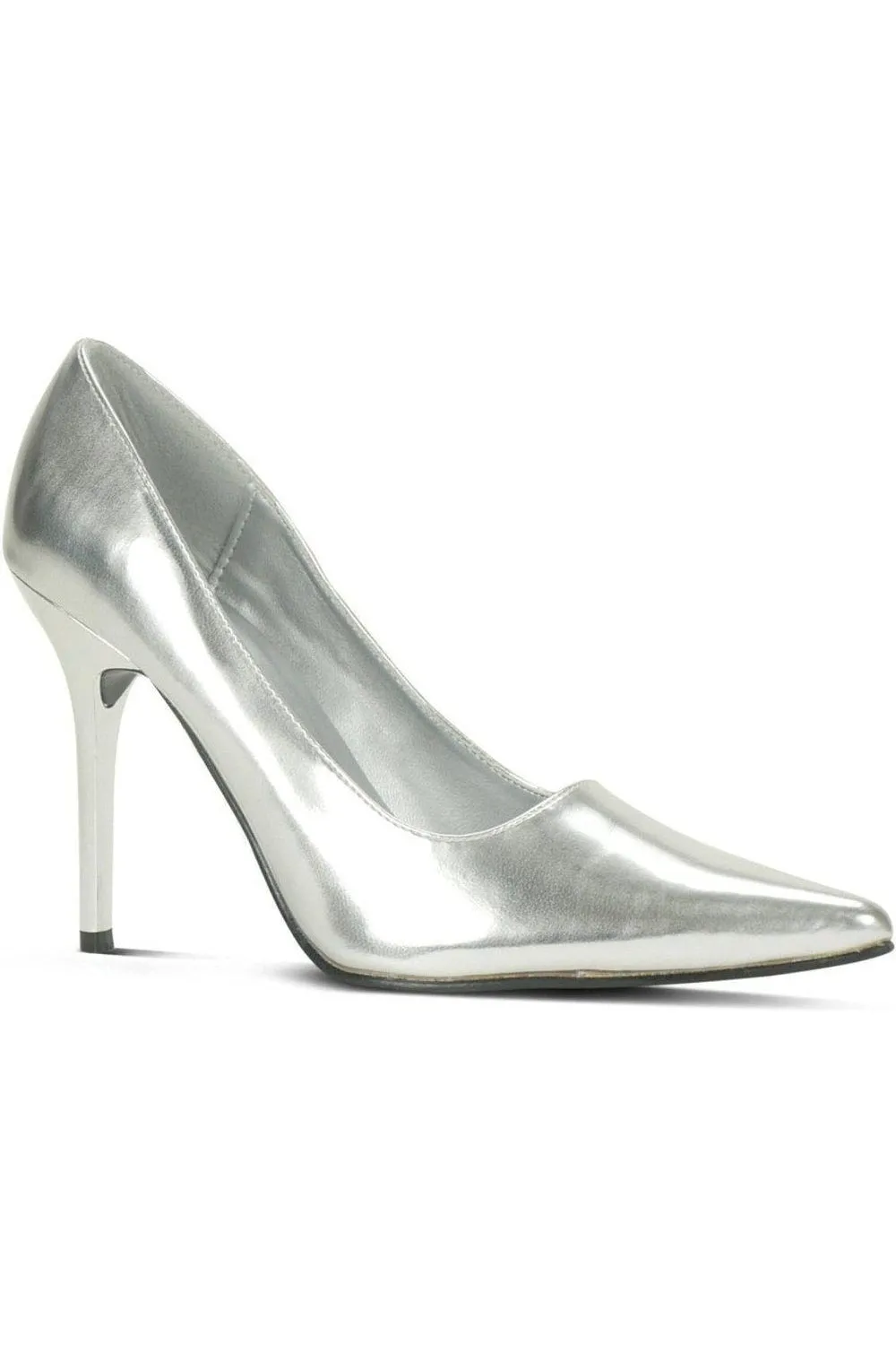 Classic-6004 Stiletto Pump | Silver Metallic