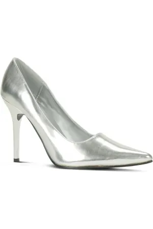 Classic-6004 Stiletto Pump | Silver Metallic