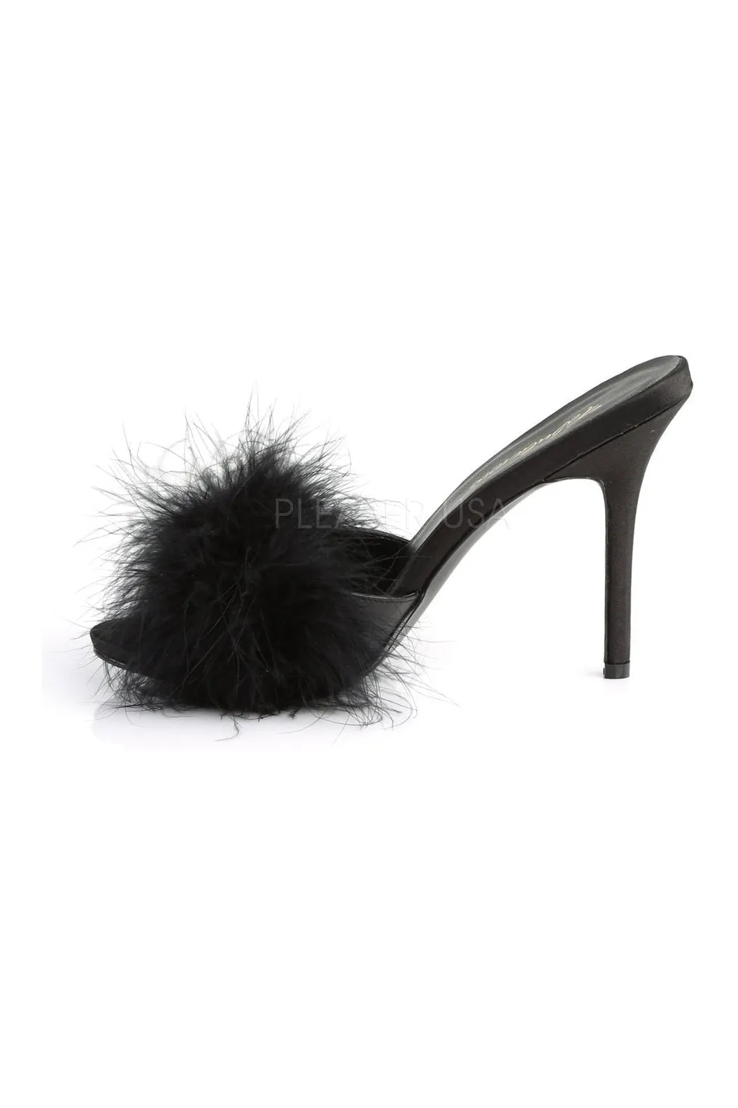 CLASSIQUE-01F Slide | Black Faux Leather