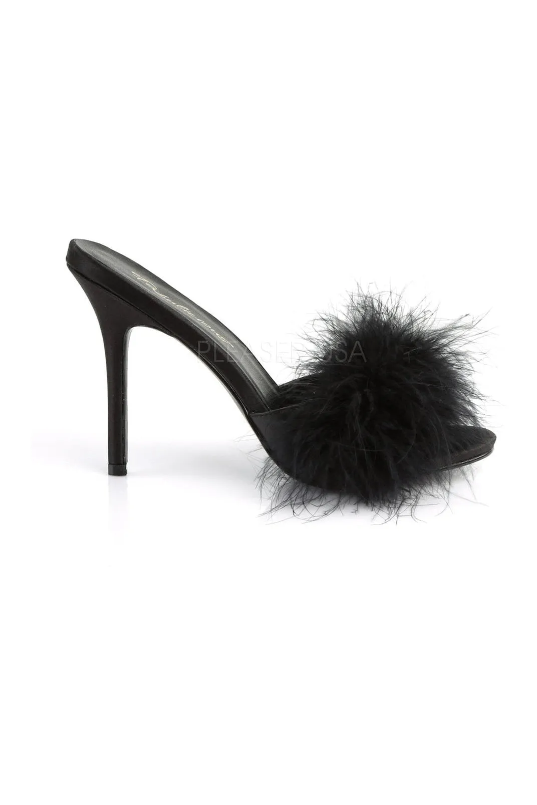 CLASSIQUE-01F Slide | Black Faux Leather