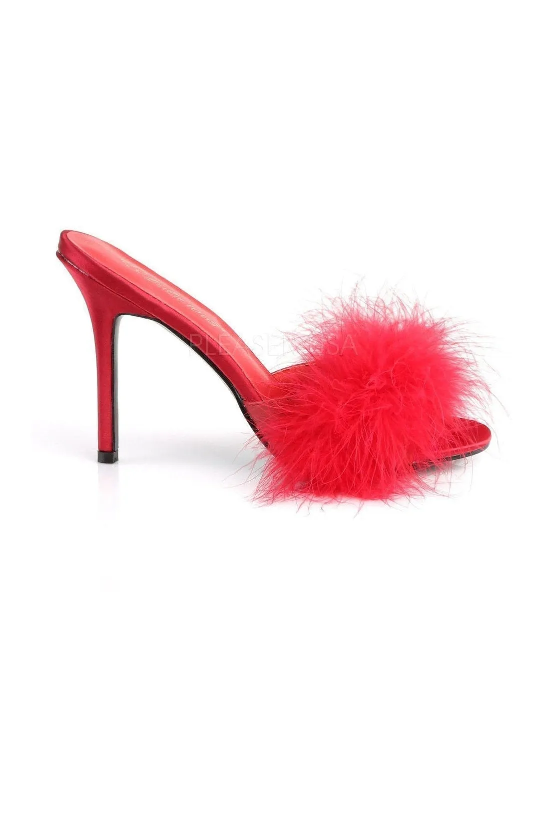 CLASSIQUE-01F Slide | Red Faux Leather