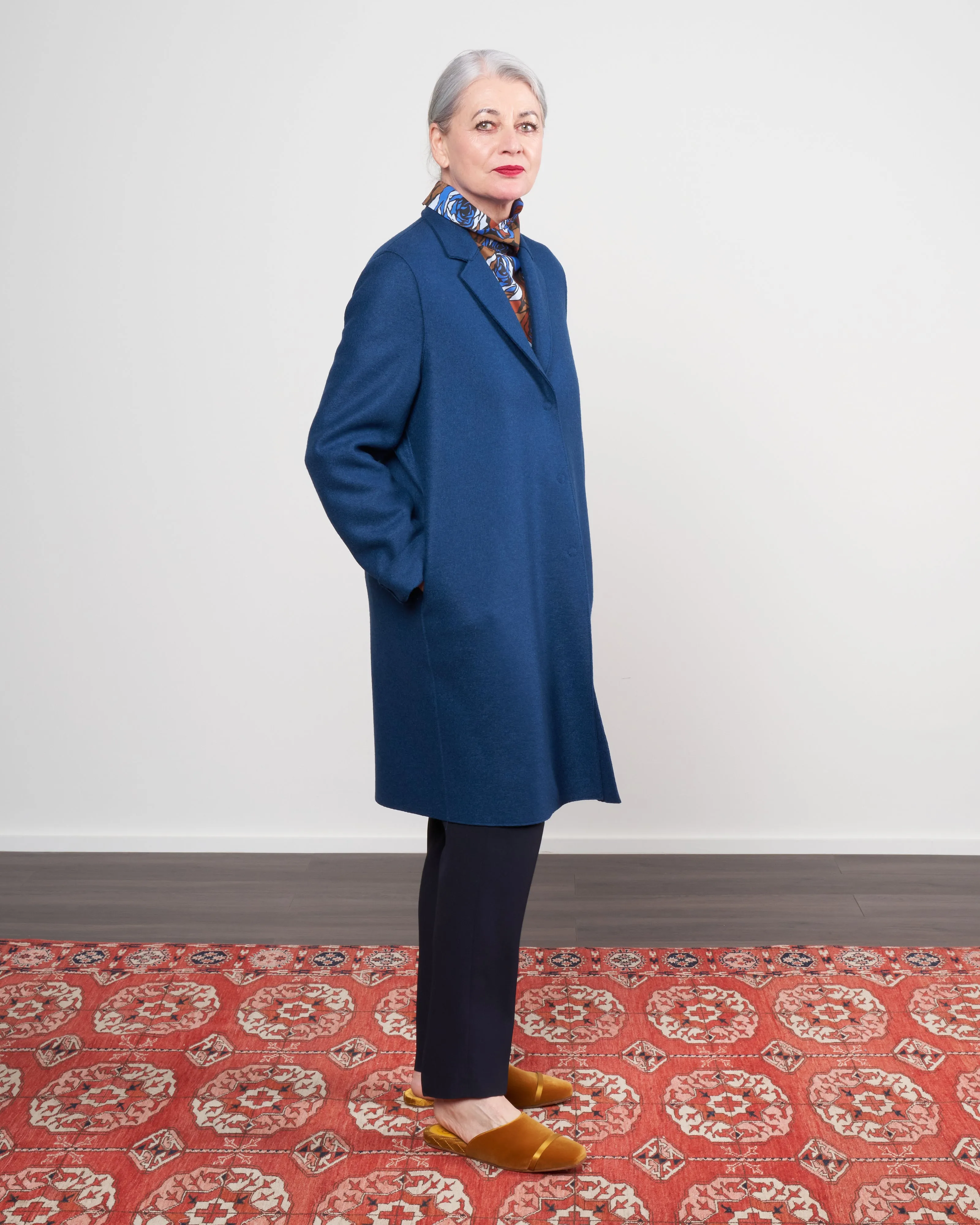 cocoon coat - prussian blue