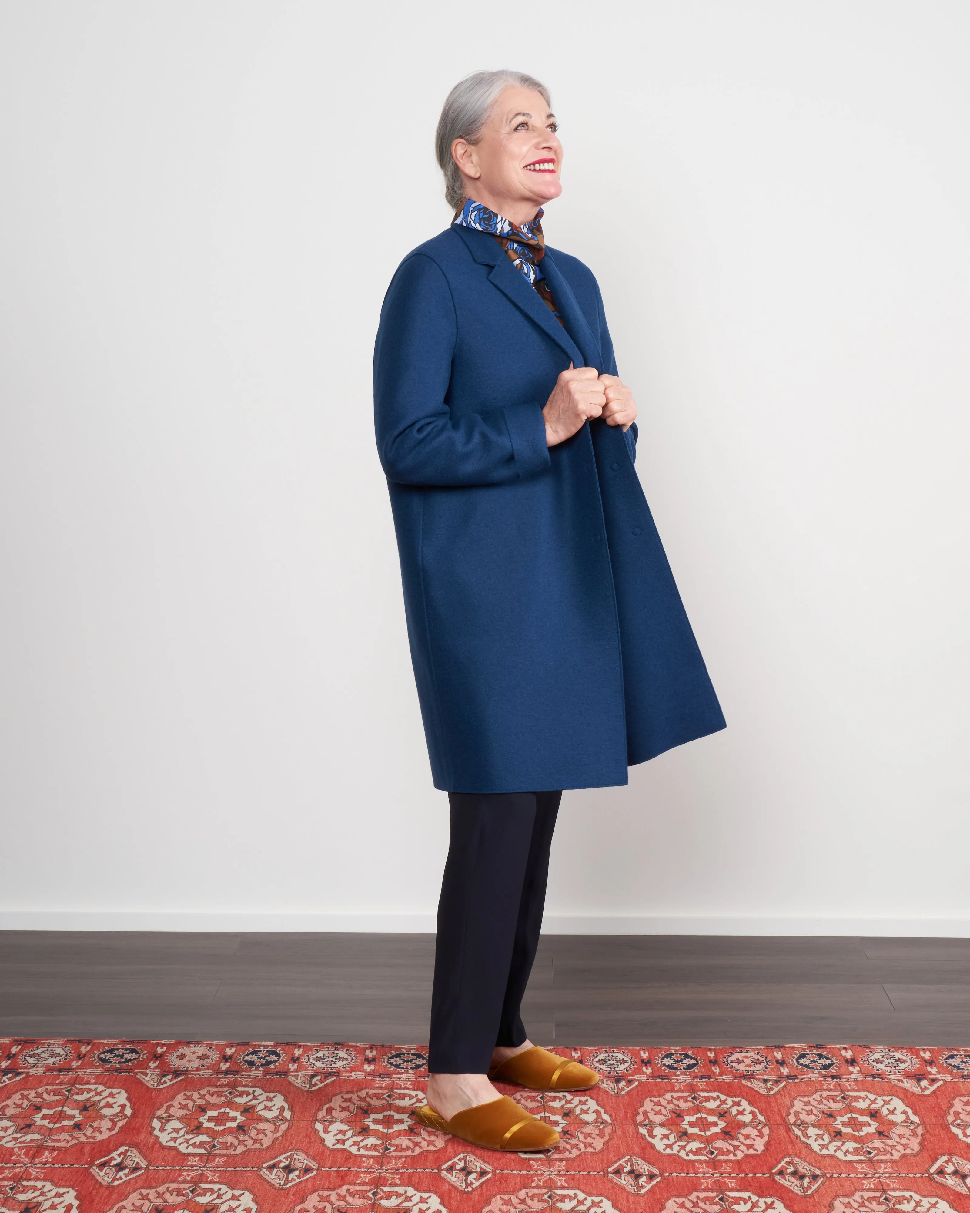 cocoon coat - prussian blue