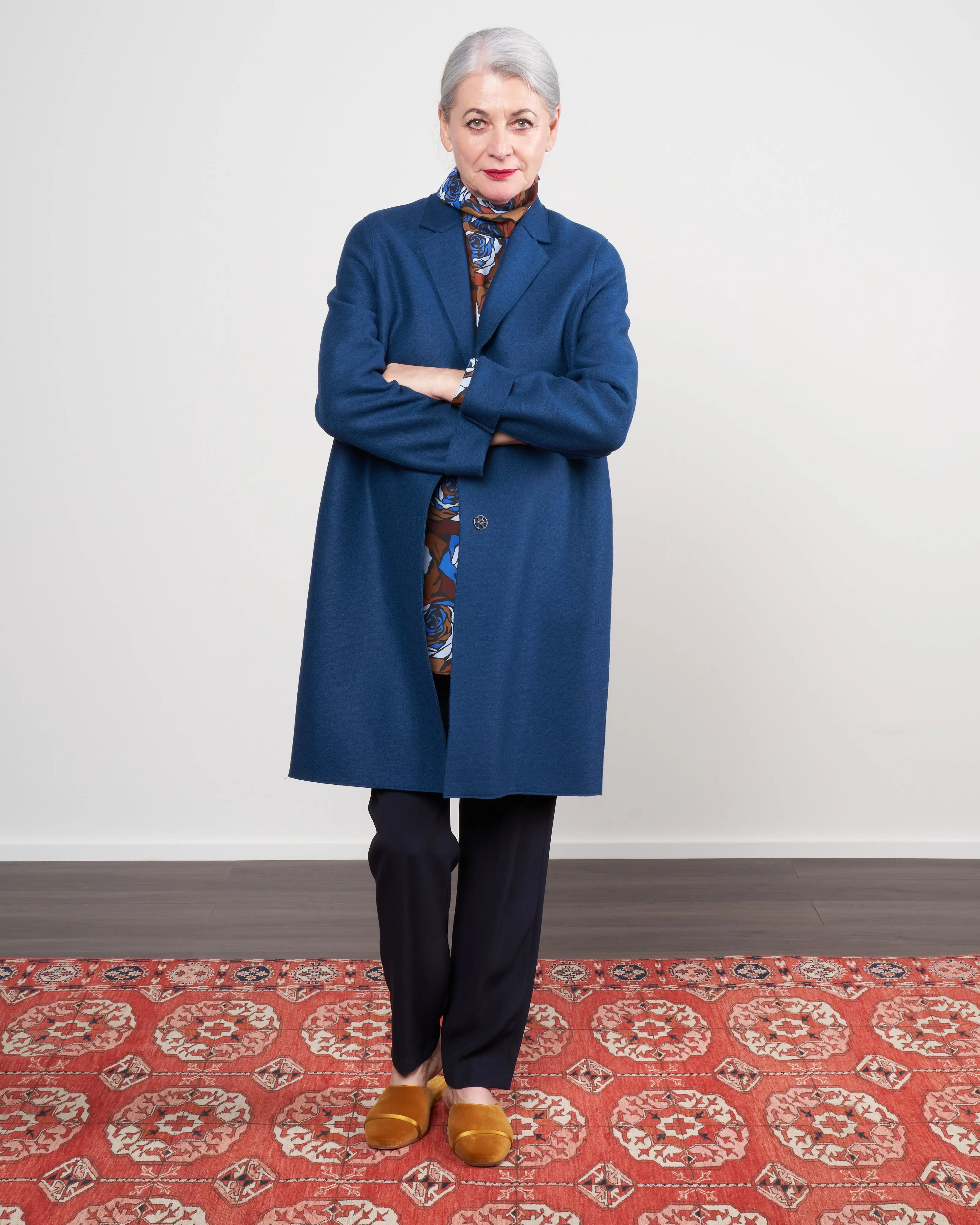 cocoon coat - prussian blue