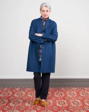 cocoon coat - prussian blue