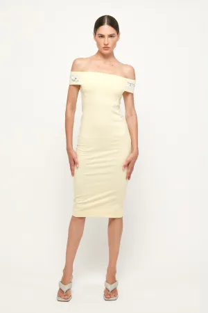 Cold Shoulder Fitted Midi