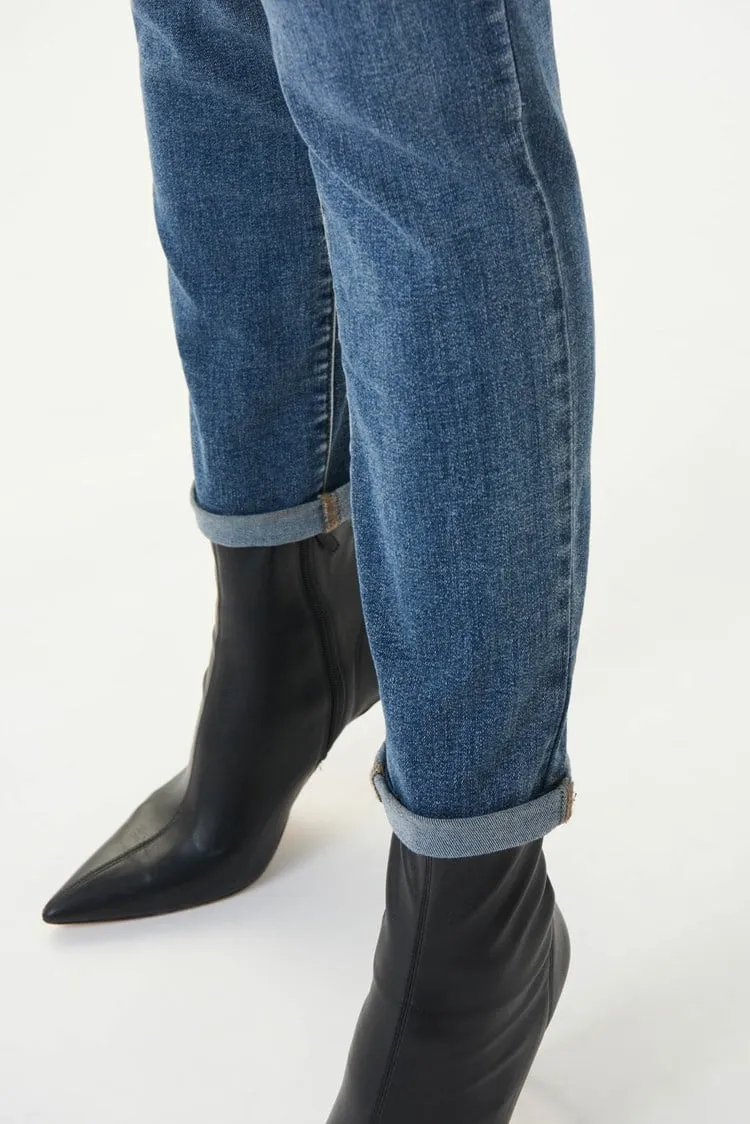 Cropped Denim Premium 5 Pocket Jean w/ Rolled Hem