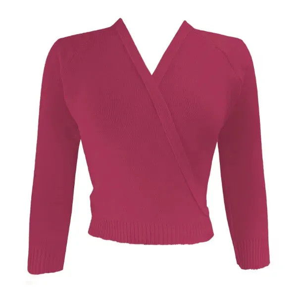 Crossover knitted cardigan wrap