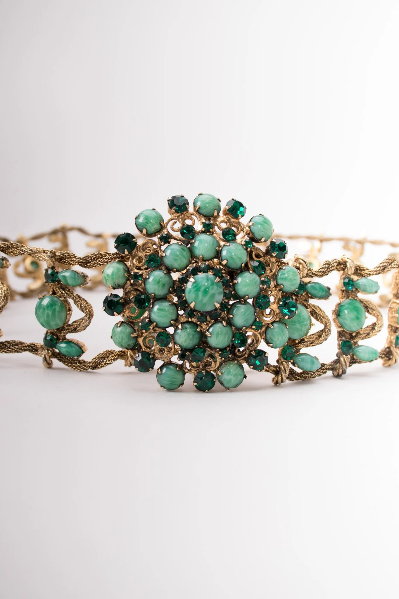 Crystal Gemstone Metal Belt