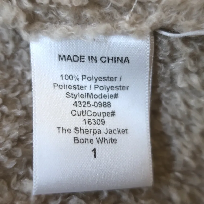 Current/Elliott The Sherpa Moto Jacket Bone Faux Suede Size 1