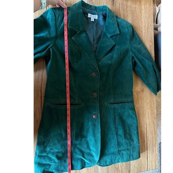 D &amp; Co Vintage Green Suede Jacket Size X Small