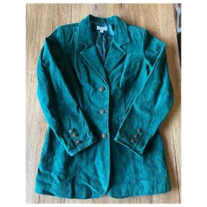 D &amp; Co Vintage Green Suede Jacket Size X Small