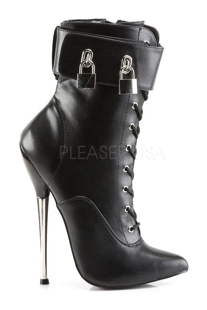 DAGGER-1023 Ankle Boot | Black Faux Leather