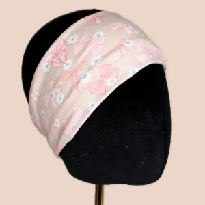 Daisy Dots Pink Stretch Headband