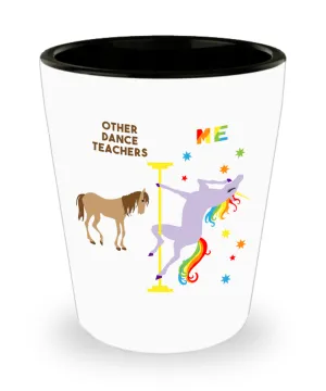 Dance Teacher Gifts Ballet Teacher Rainbow Unicorn Shot Glass