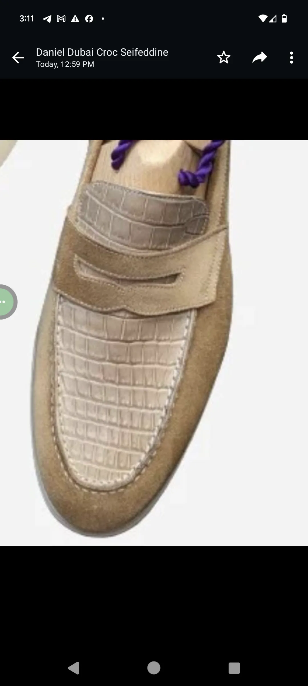 Daniel Invoice: UK9 Tan Loafers with Tan Crocodile
