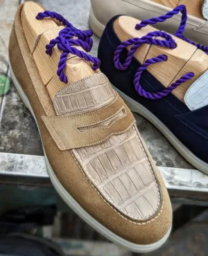 Daniel Invoice: UK9 Tan Loafers with Tan Crocodile