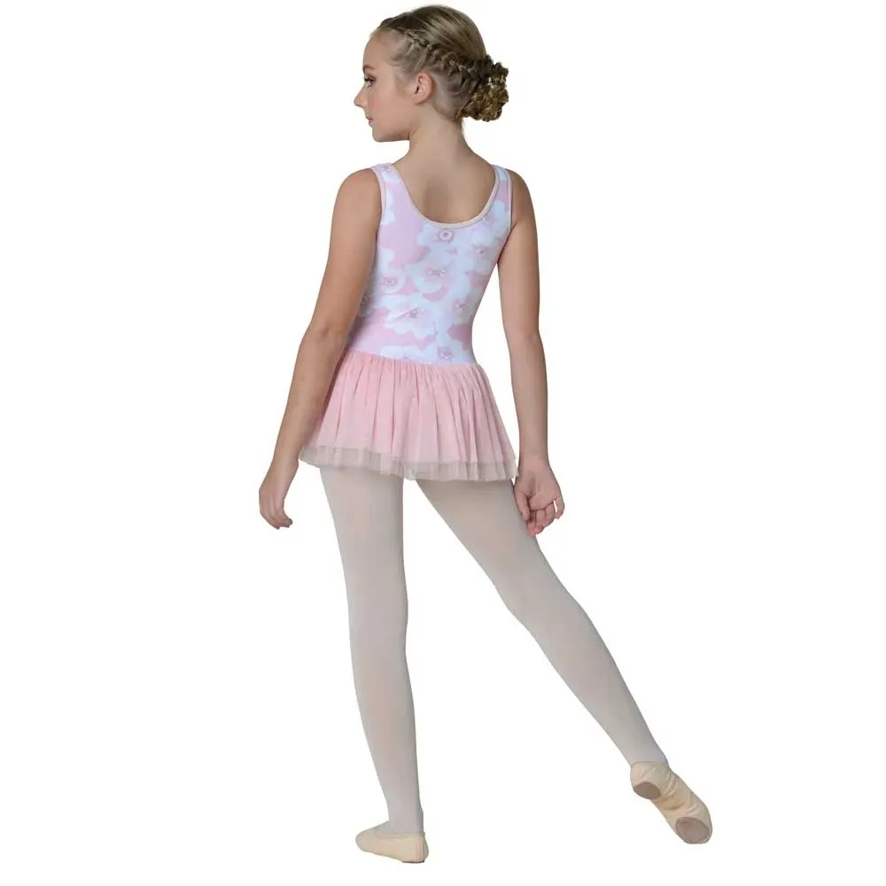 Danshuz 22206C Floral Print Tank Ballet Dress - Girls