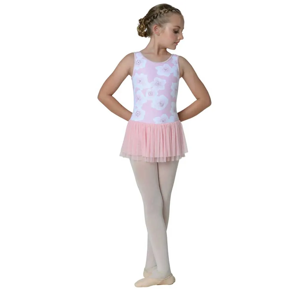 Danshuz 22206C Floral Print Tank Ballet Dress - Girls