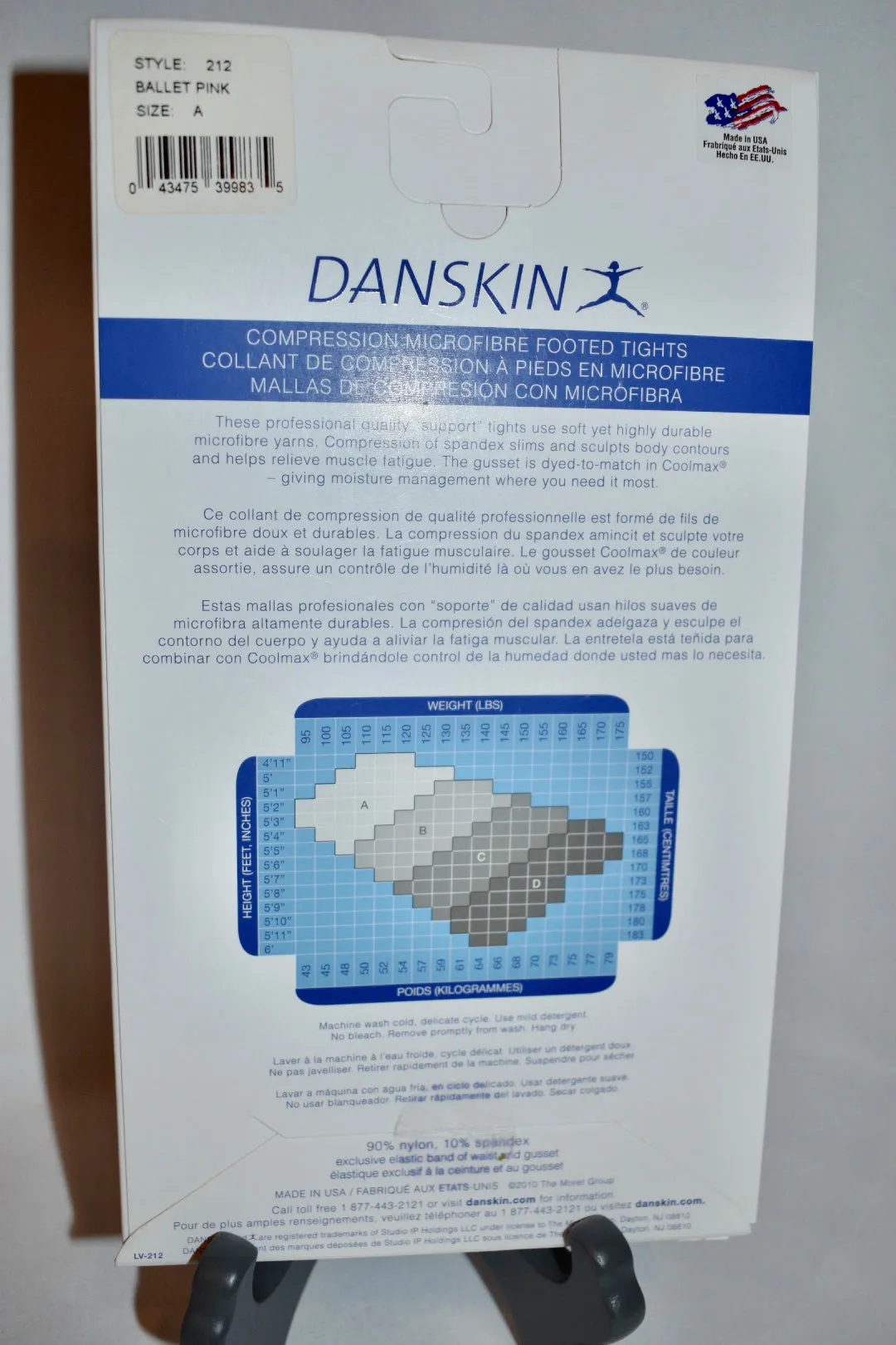 Danskin Ballet Pink Compression Footed Tights