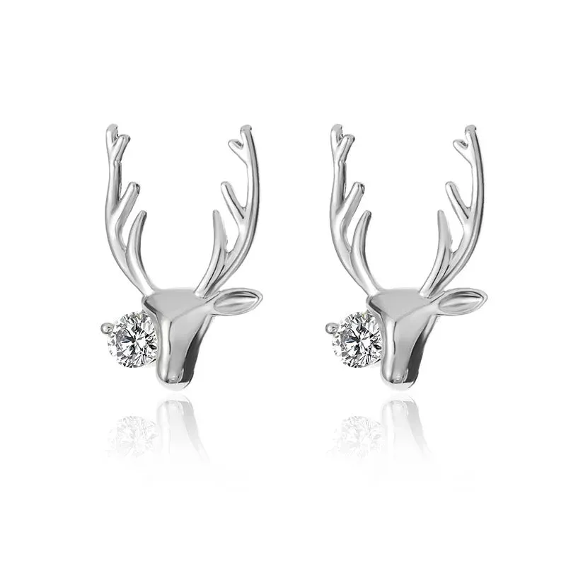 Dasher Swarovski Stud Earrings in Silver