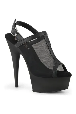 DELIGHT-636 Black Faux Leather Sandal