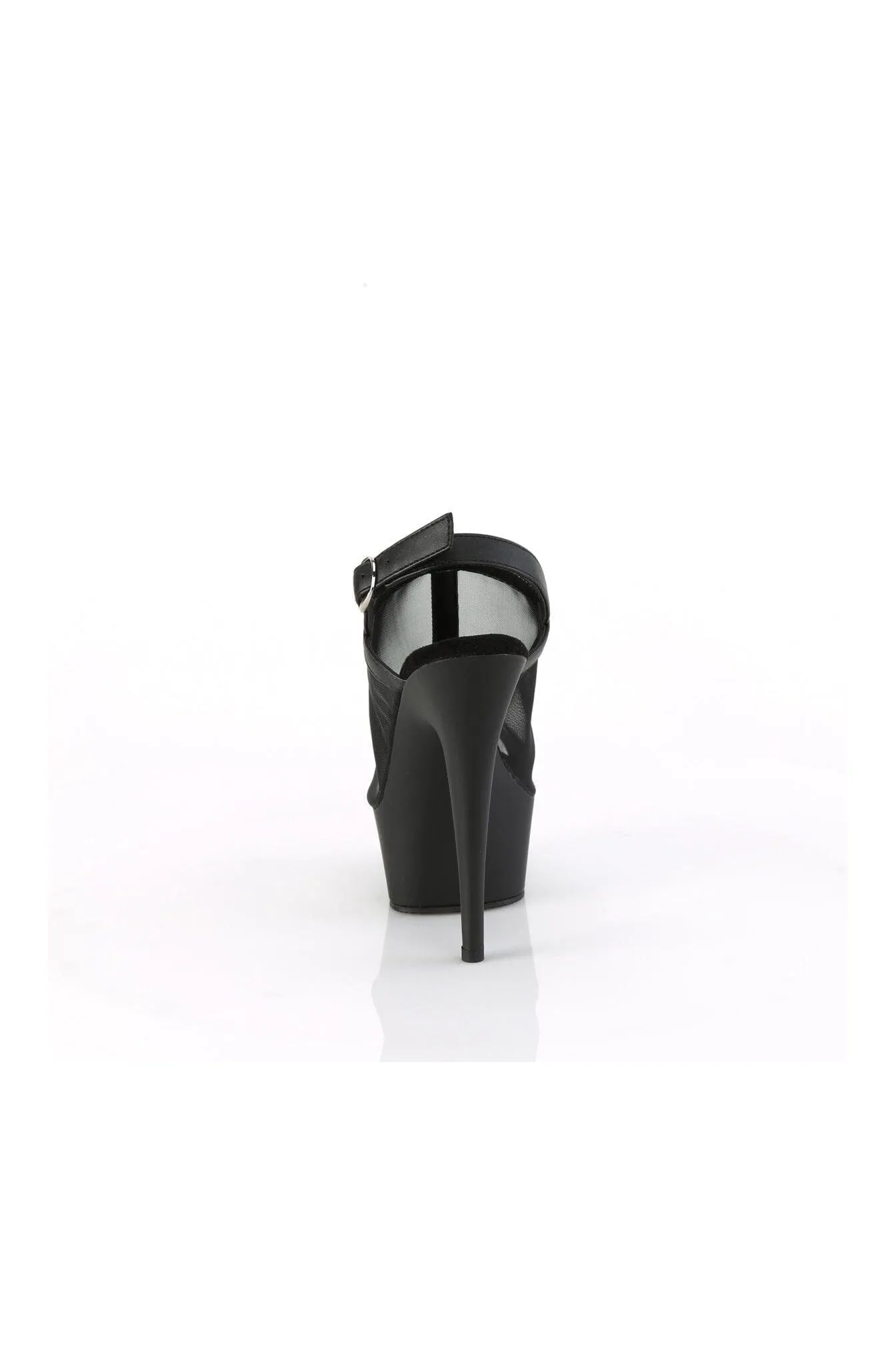 DELIGHT-636 Black Faux Leather Sandal