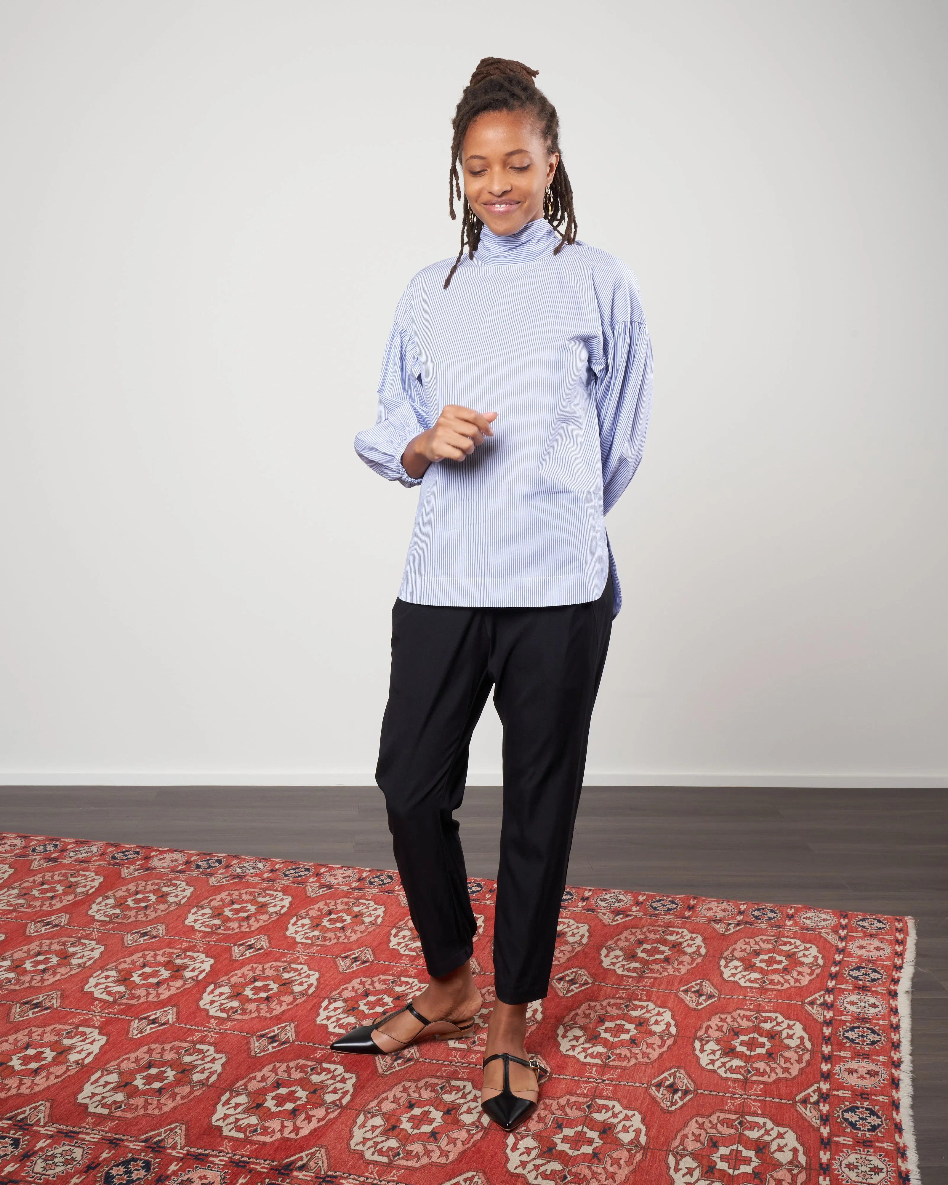 diane blouse - stripe blue