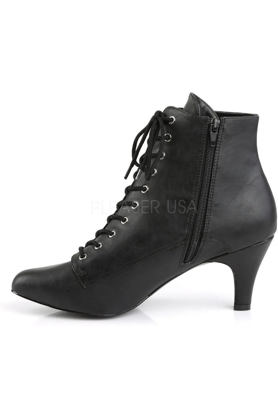 DIVINE-1020 Ankle Boot | Black Faux Leather