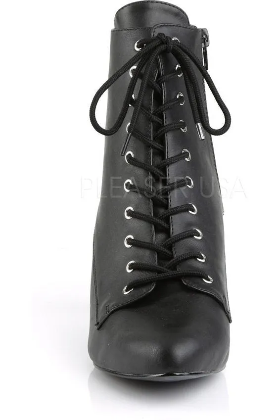 DIVINE-1020 Ankle Boot | Black Faux Leather