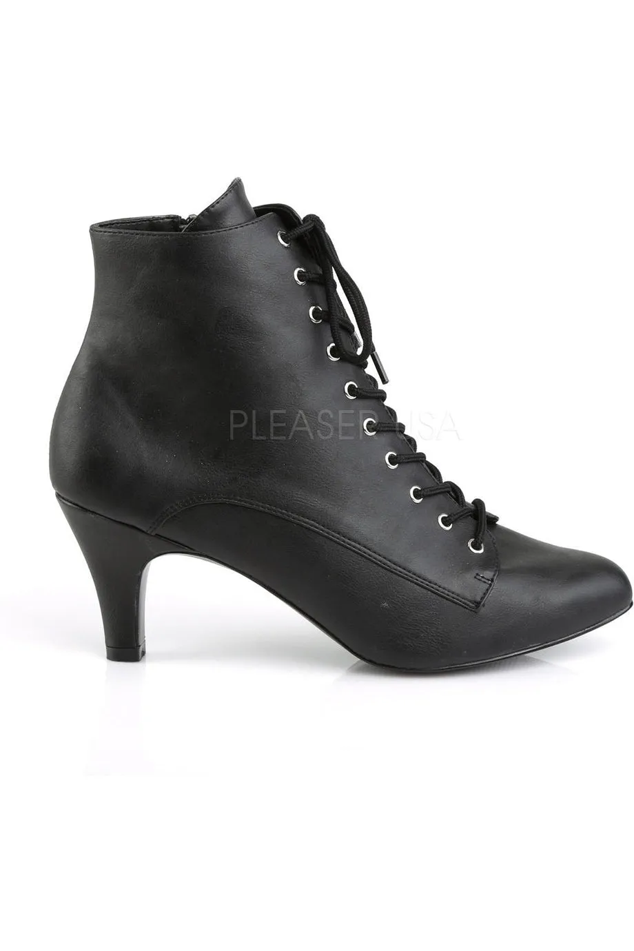 DIVINE-1020 Ankle Boot | Black Faux Leather
