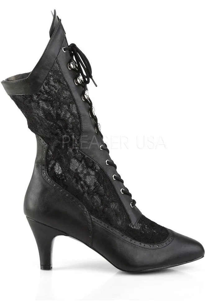 DIVINE-1050 Knee Boot  | Black Faux Leather