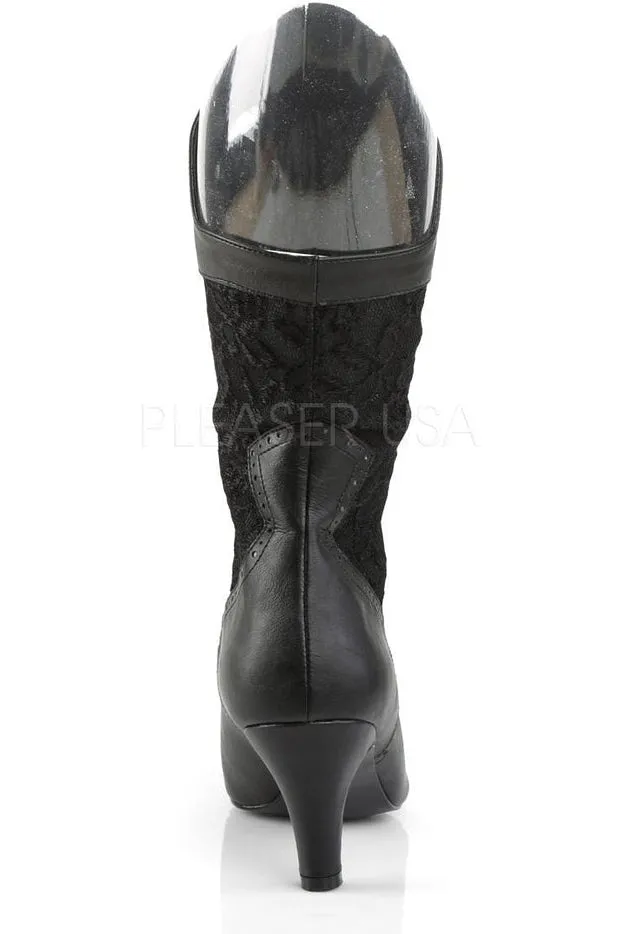DIVINE-1050 Knee Boot  | Black Faux Leather