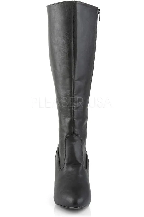 DIVINE-2018 Knee Boot | Black Faux Leather