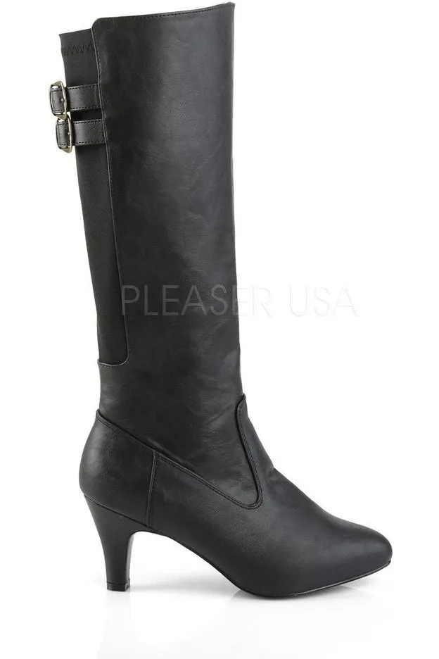 DIVINE-2018 Knee Boot | Black Faux Leather