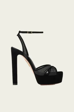 Divine Mesh Sandal Plateau 130 in Black