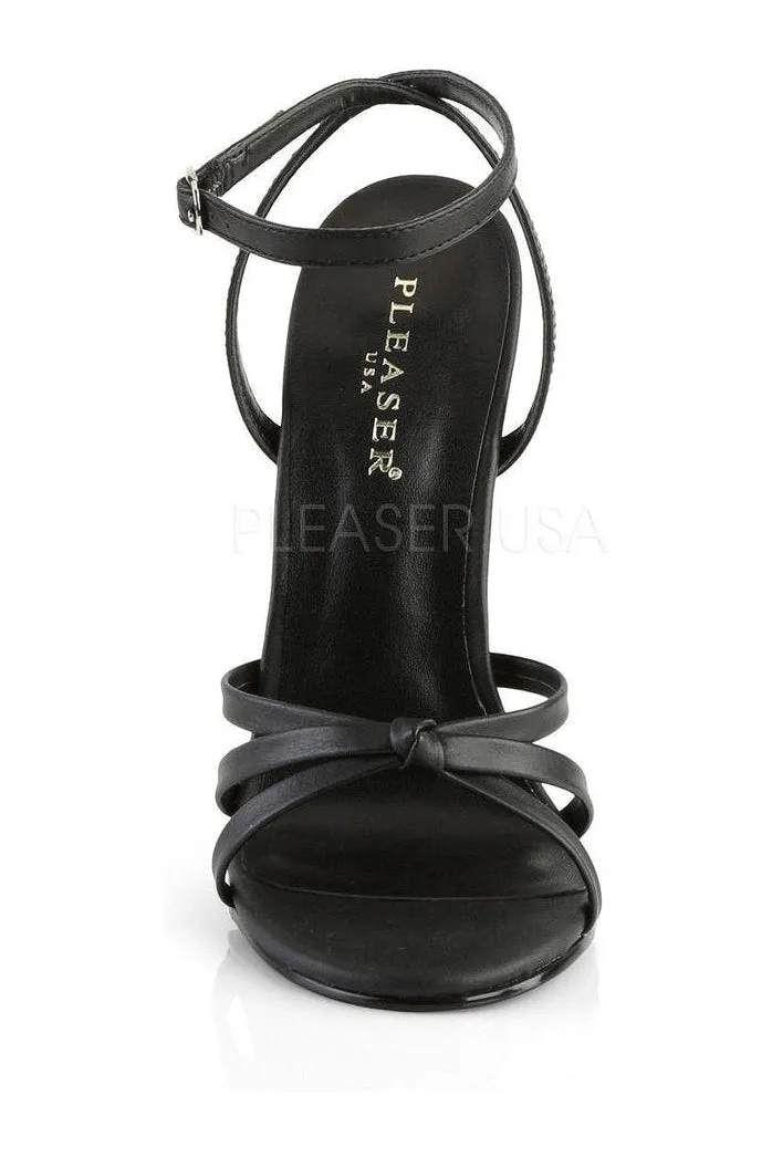 DOMINA-108 Sandal  | Black Faux Leather